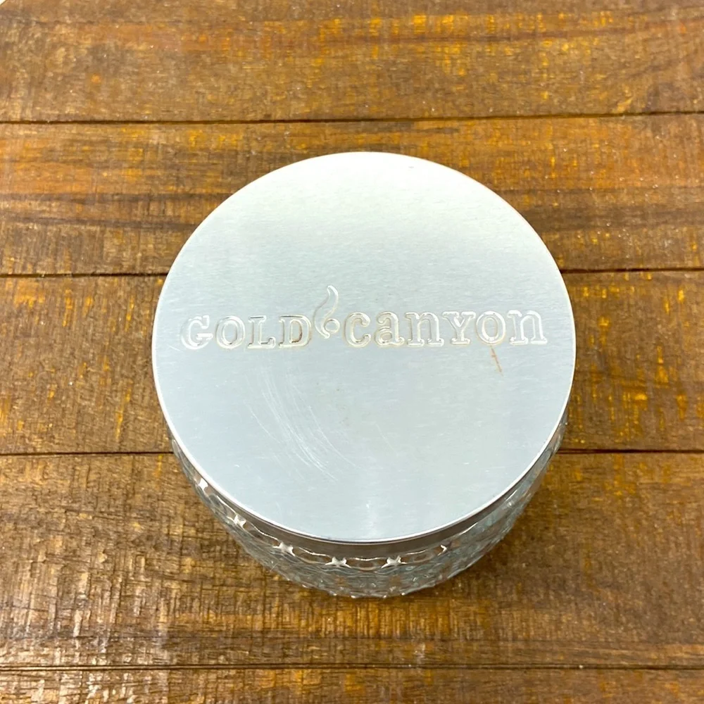 Gold Canyon Clear Glass Jar Container 3”x 3.5”